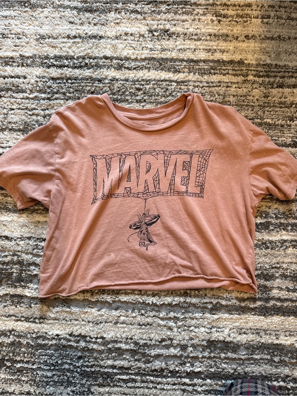 Marvel Cropped Graphic Tee in Dusty Rose